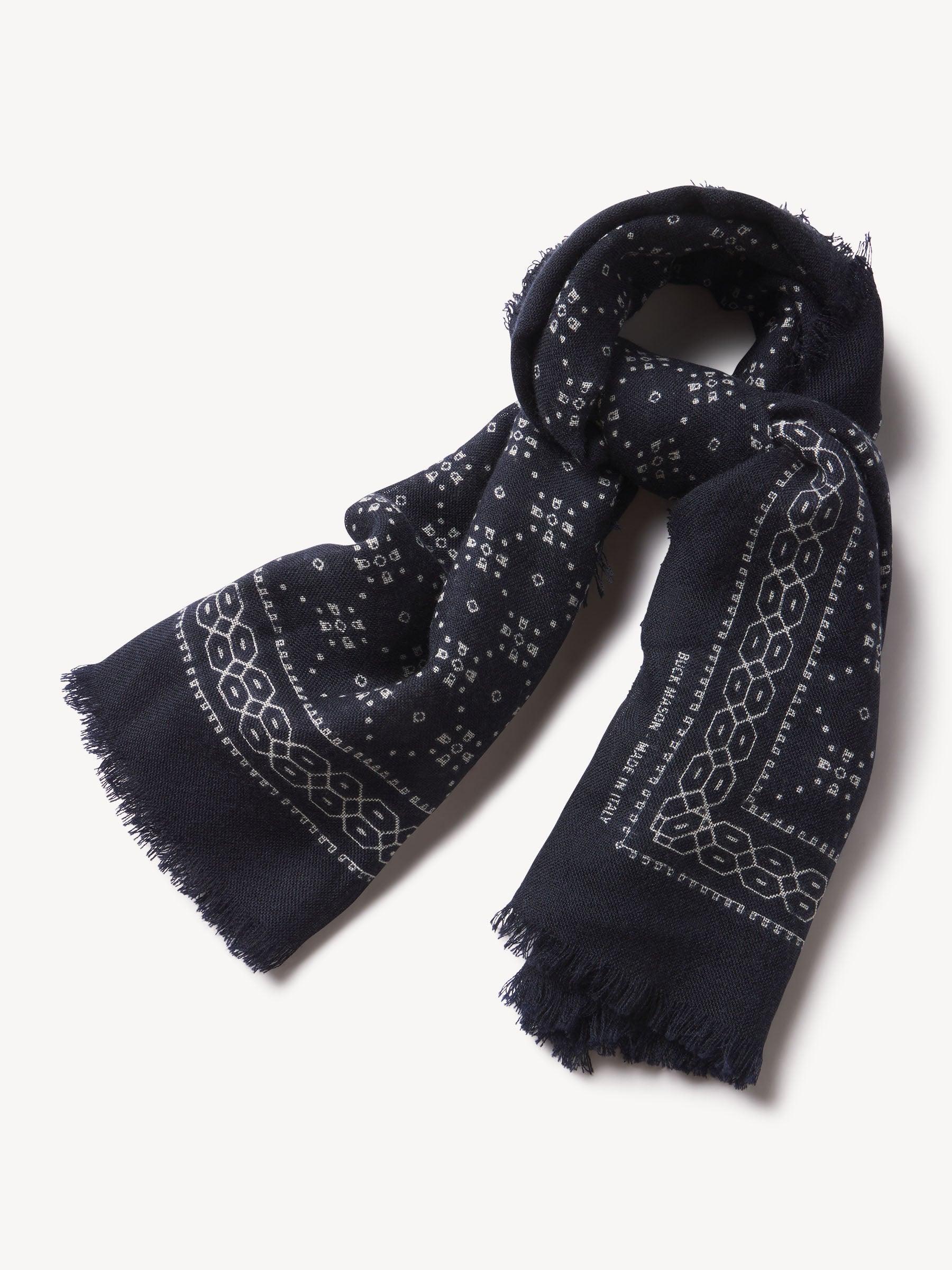 Dark Navy Cashmere Bandana Scarf Product Image