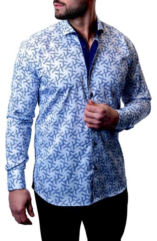 Maceoo Einstein Pinwheel White Contemporary Fit Button-Up Shirt Product Image