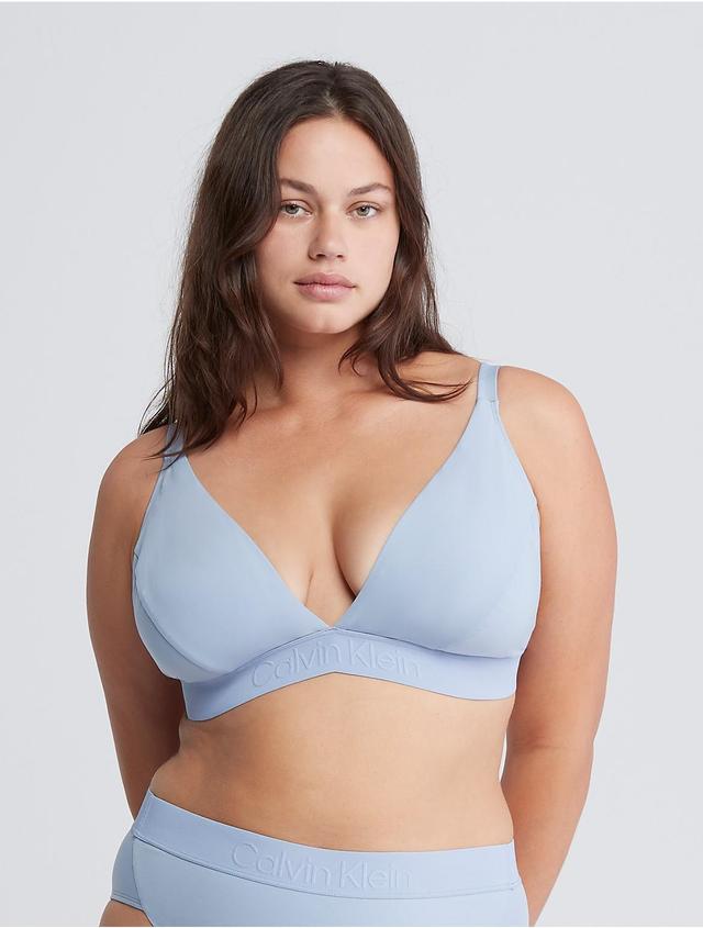 Calvin Klein Womens Core Tonal Triangle Bikini Top - Blue - 1X Product Image