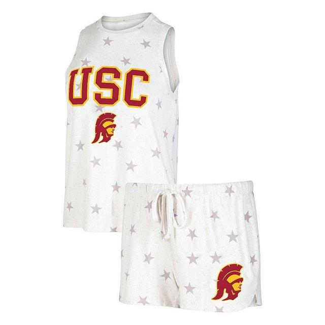 Womens Concepts Sport Cream USC Trojans Agenda Stars Tank Top and Shorts Sleep Set Product Image