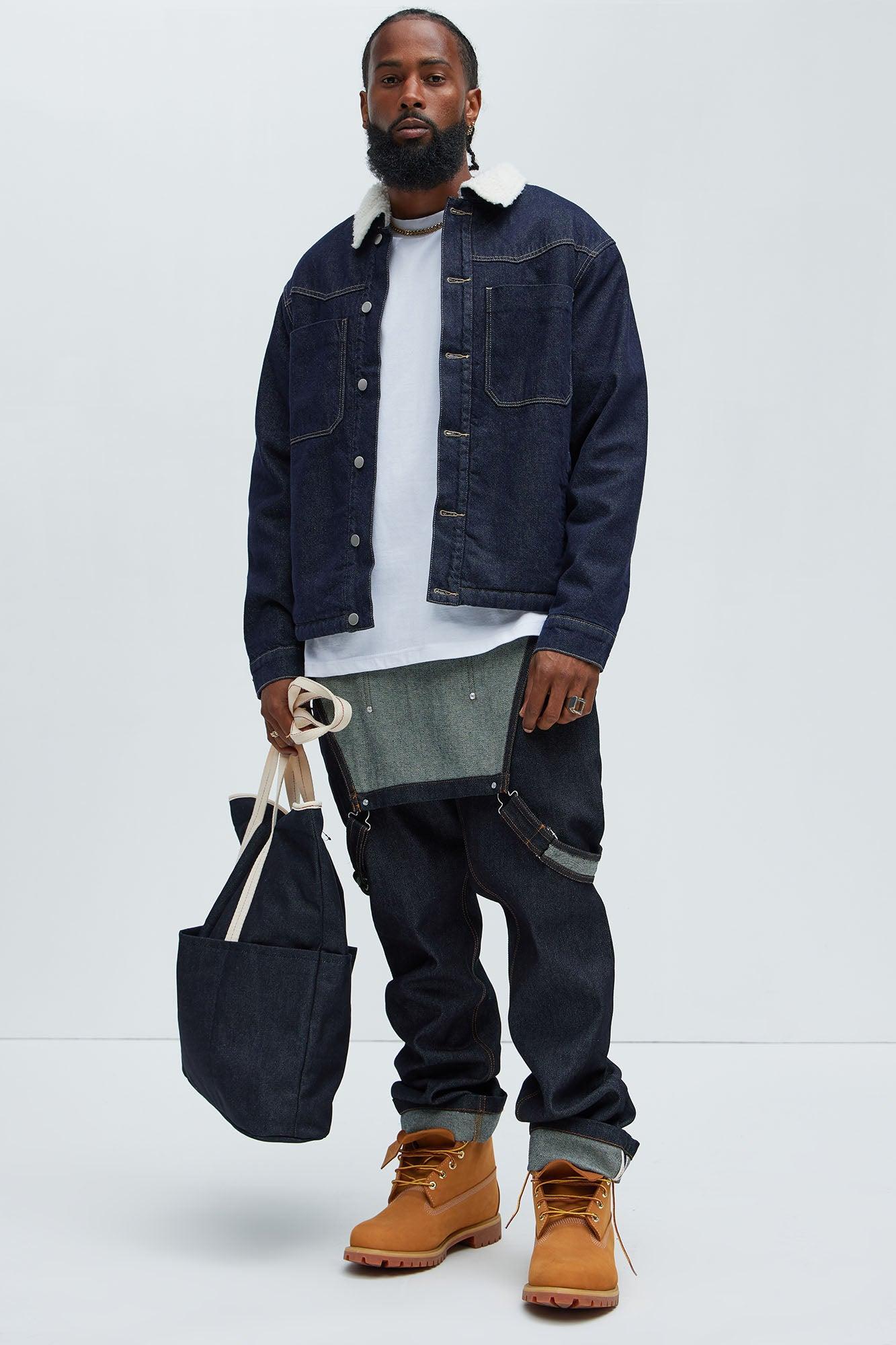 Paulie Contrast Trucker Jacket - Indigo Product Image