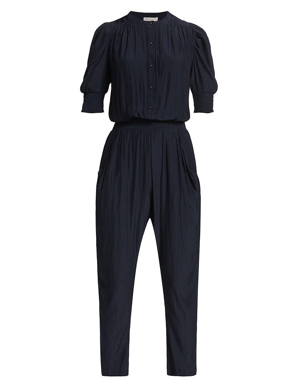 Womens Tracey Button-Front Crop Jumpsuit Product Image