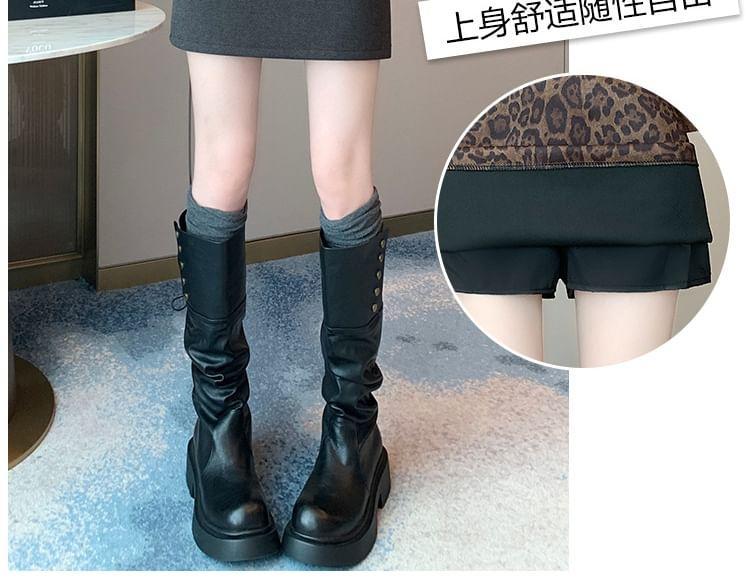 High Waist Plain Mini Pencil Skirt Product Image