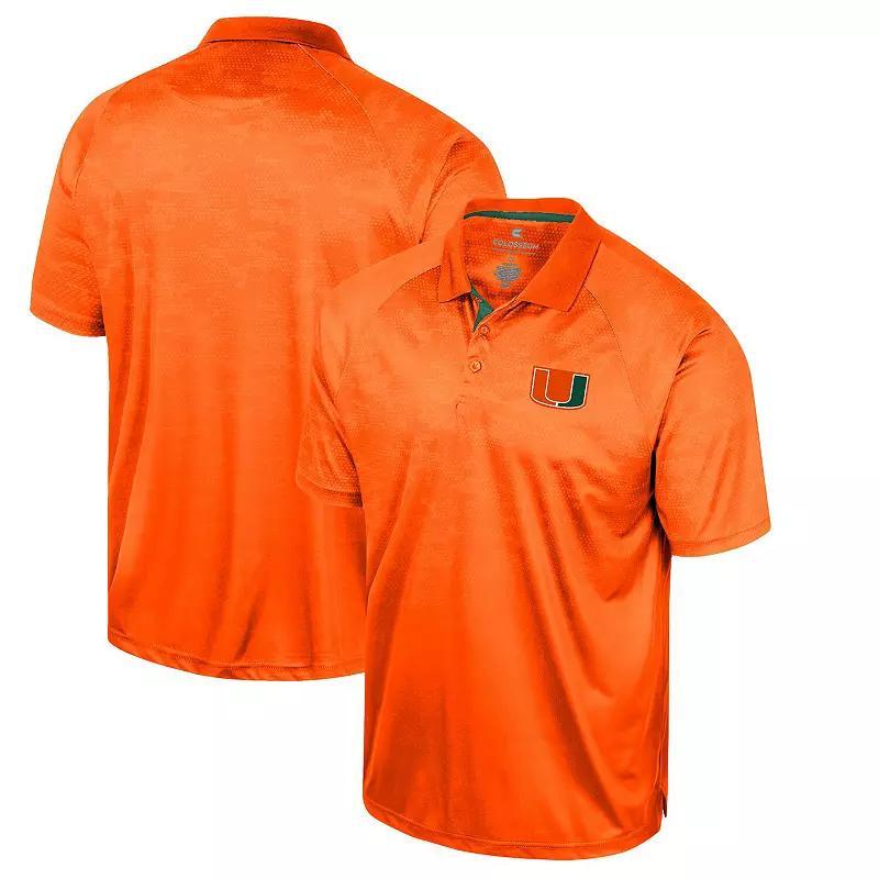 Mens Colosseum Miami Hurricanes Honeycomb Raglan Polo Product Image