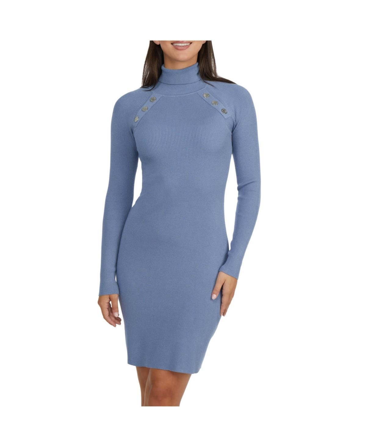 Ellen Tracy Womens Rib Sweater Dress with a Snap Detail Product Image