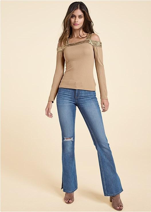 New Vintage Split Hem Jeans Product Image