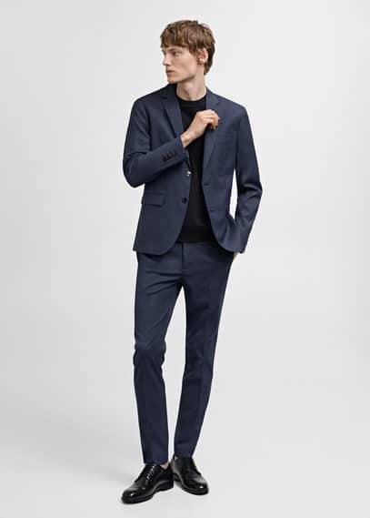 MANGO MAN - Super slim-fit suit blazer in stretch fabric indigo blueMen Product Image