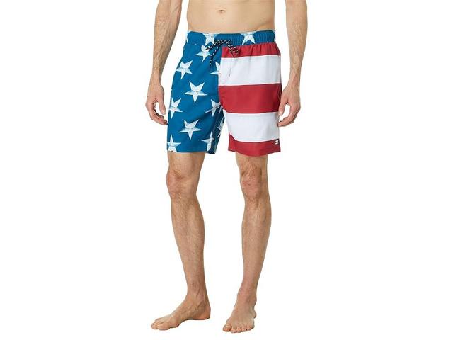 Billabong Rex Good Times Layback 17 Boardshorts White Blue) Men's Swimwear Product Image