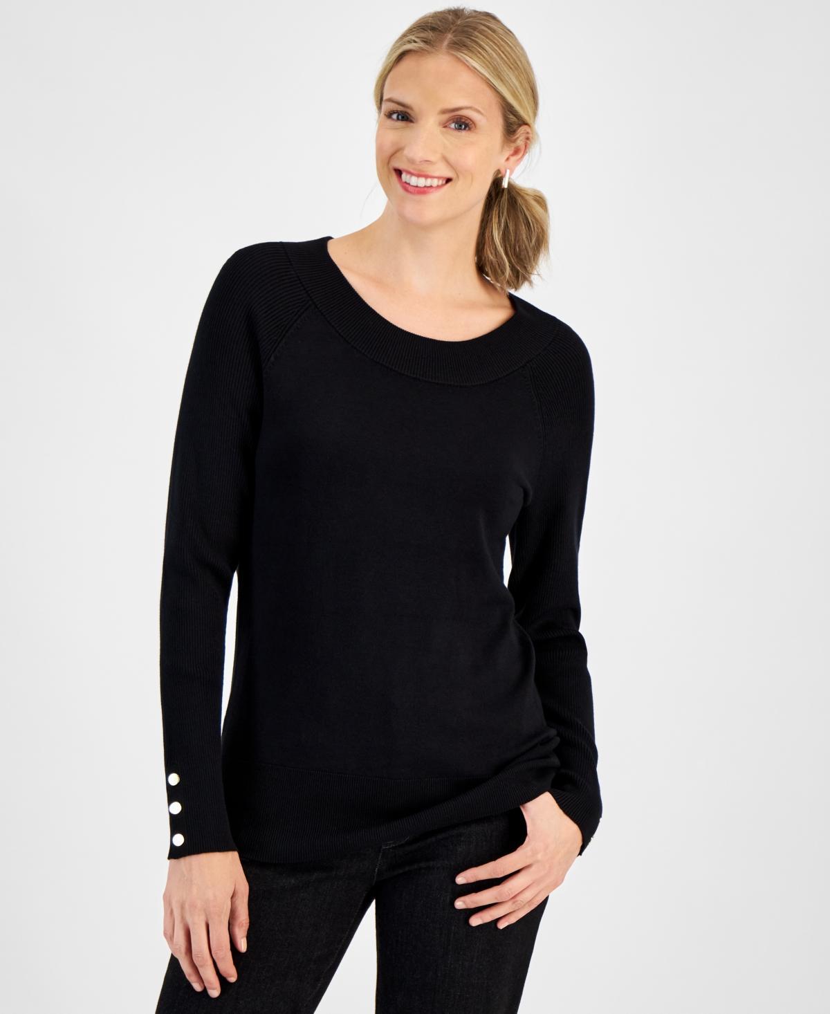 Jm Collection Womens Rib-Knit Raglan-Sleeve Sweater, Created for Macys Product Image