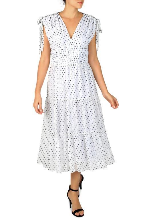 Julia Jordan Clip Dot Ruched Tiered Dress Product Image