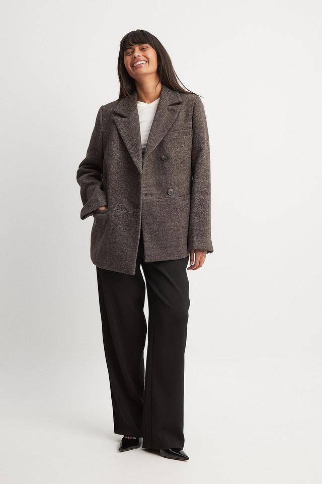 Wool Blend Oversized Blazer Jacket Product Image