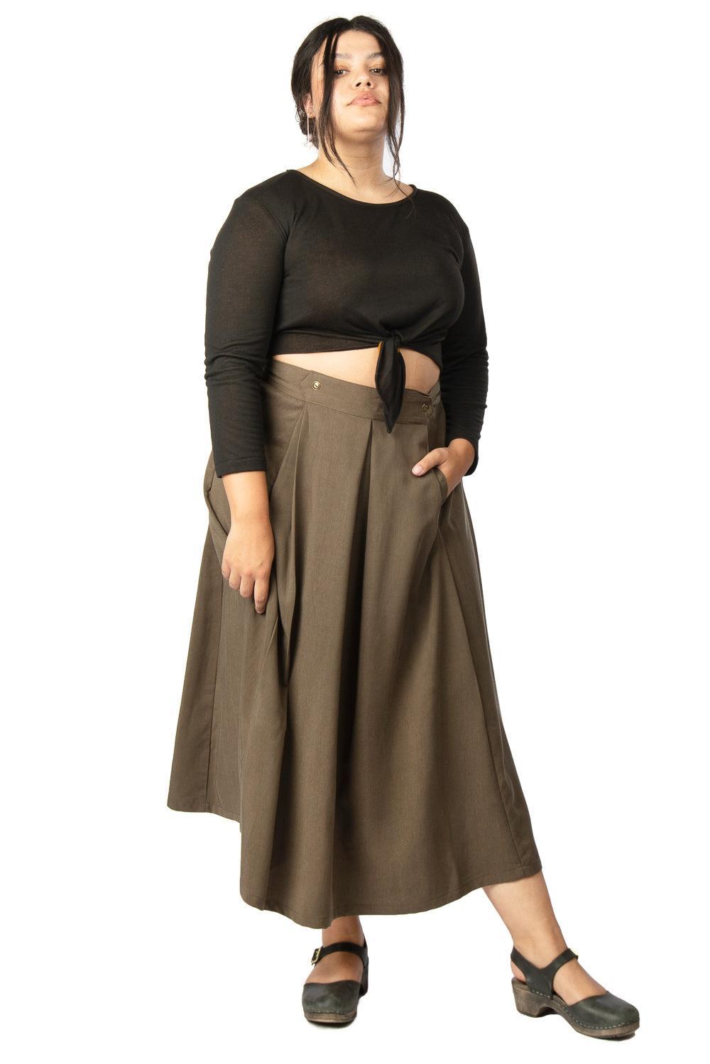 Rue Skirt in Olive Tencel Product Image