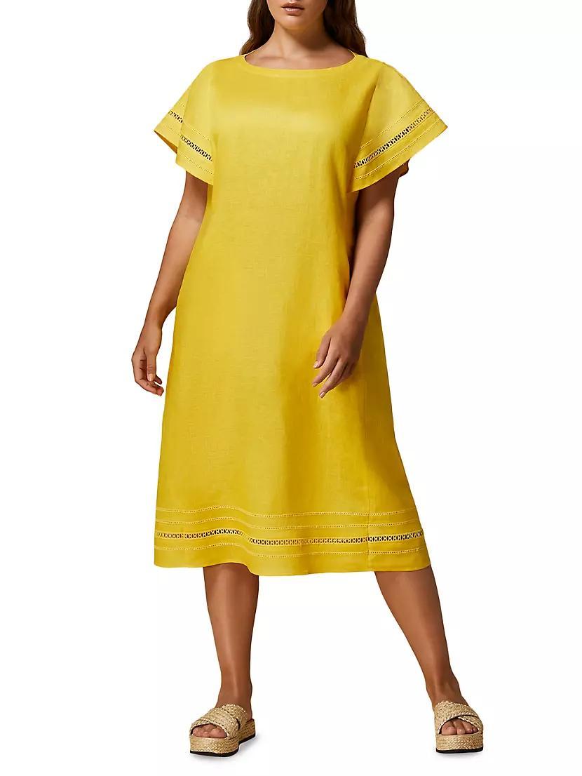 Bartolo Linen Embroidered Midi-Dress Product Image