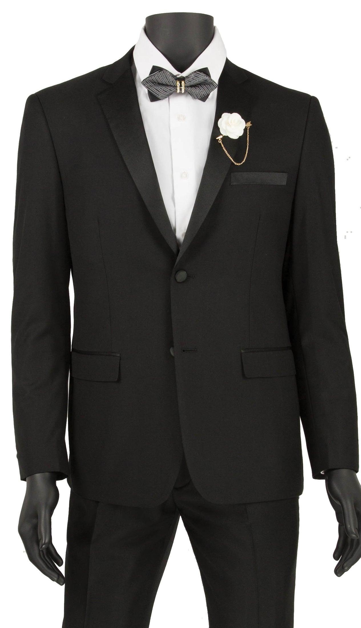 Black Ultra Slim Fit Tuxedo 2 Buttons 2 Piece Product Image