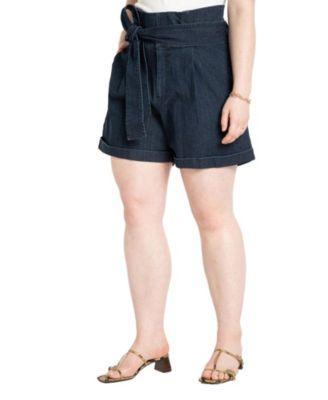 Eloquii Womens Plus Size Denim Shorts With Belt Product Image