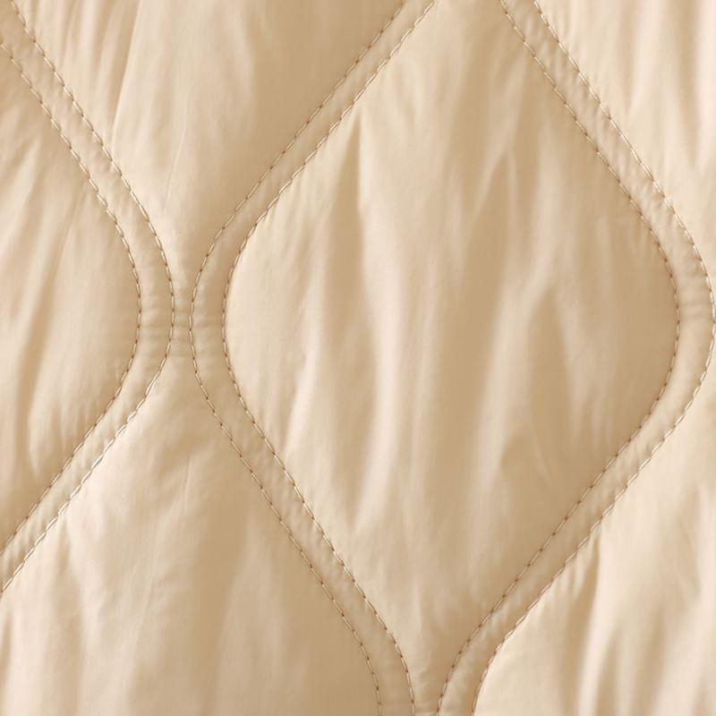 Collared Quilted Button-Up Jacket Product Image