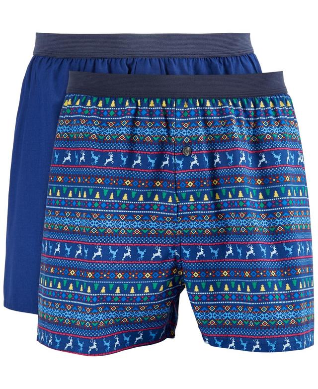 Club Room Mens 2-pk. Patterned & Solid Boxer Shorts, Created for Macys Product Image