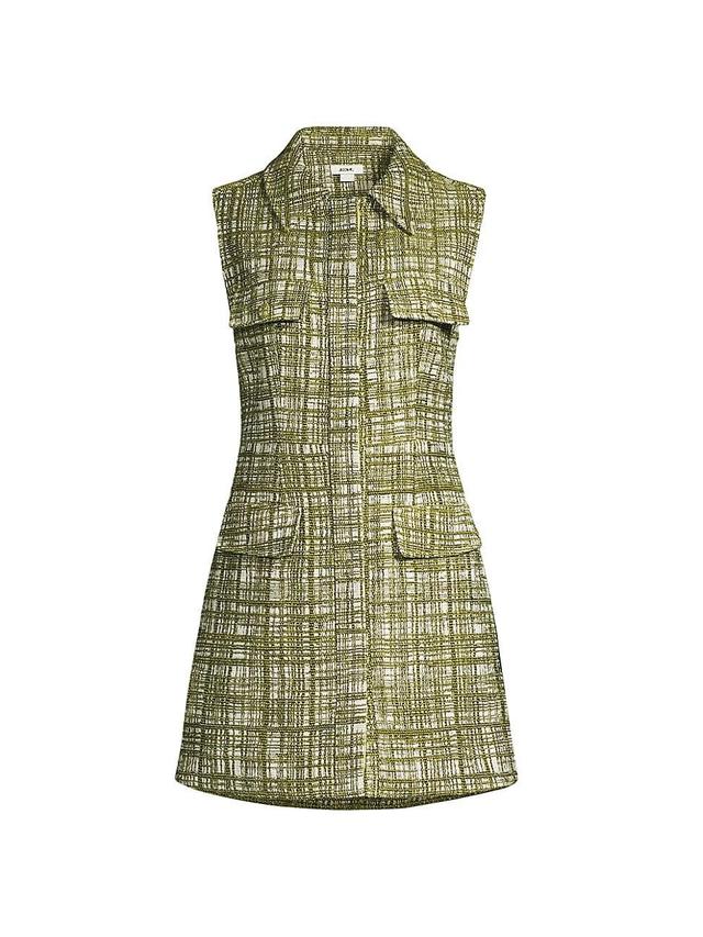 Womens Sleeveless Tweed A-Line Minidress Product Image