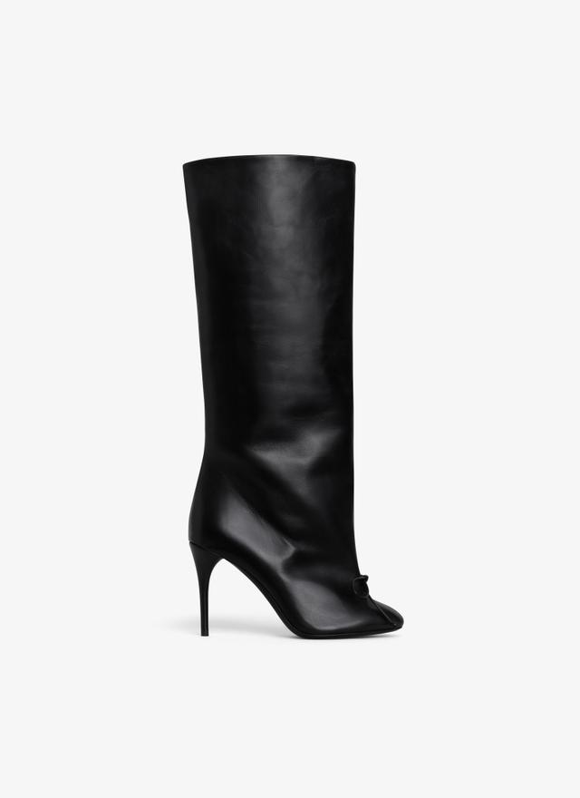 Black DECOLLETE HIGH BOOTS IN CALFSKIN Product Image