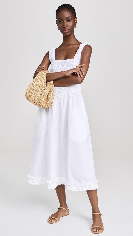 GANNI Cotton Poplin Midi Strap Smock Dress | Shopbop Product Image