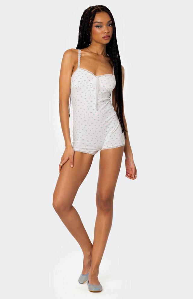 Edikted Women's Very Berry Lacey Romper Product Image