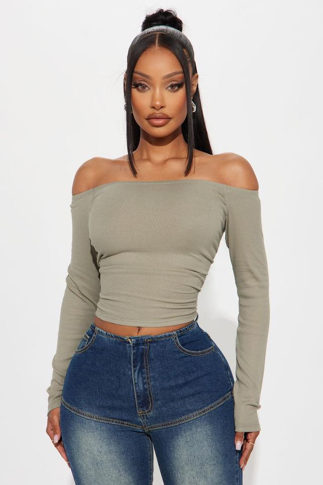 Genesis Off Shoulder Top - Olive Product Image