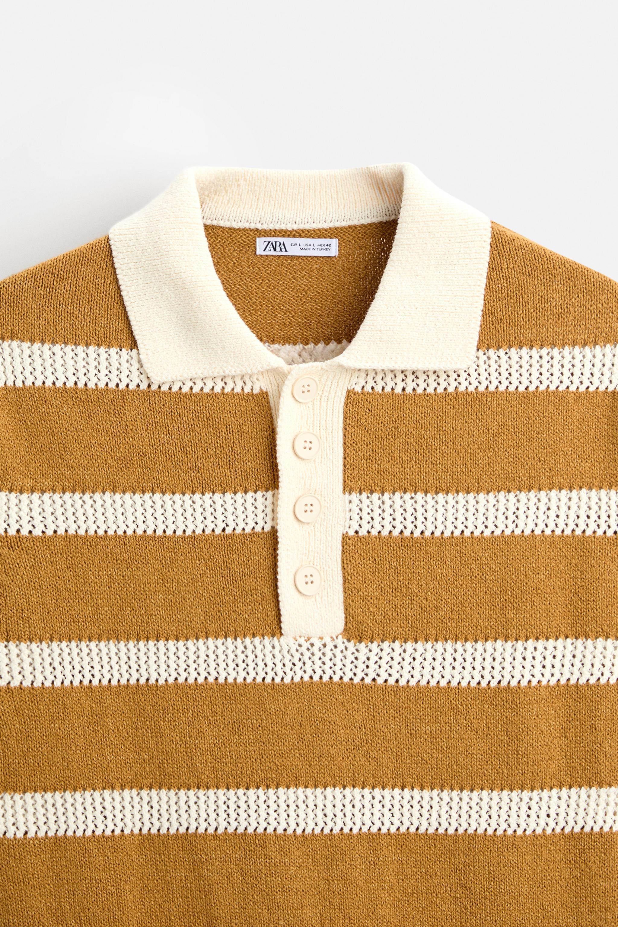 STRIPED KNIT POLO Product Image