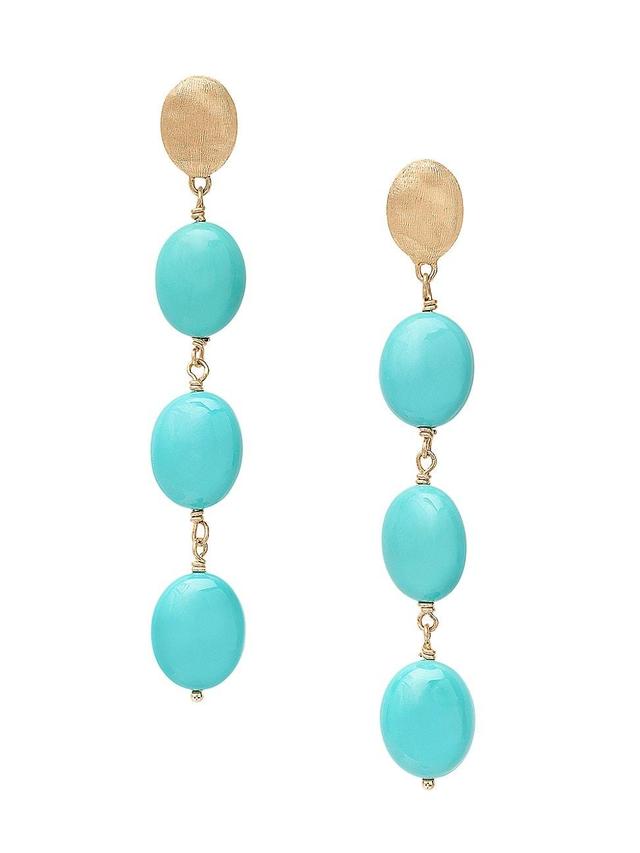 Womens Siviglia 18K Yellow Gold & Turquoise Drop Earrings Product Image