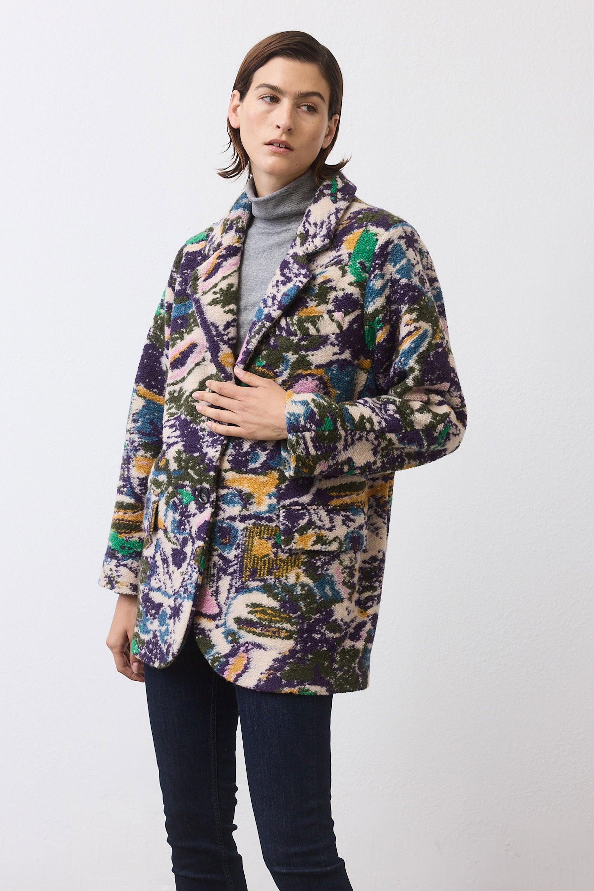 The Knit Jacquard Cocoon Coat Product Image