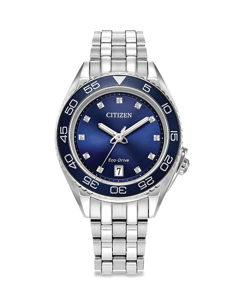 Citizen Womens Carson Three Hand Stainless Steel Bracelet Watch - Silver Product Image