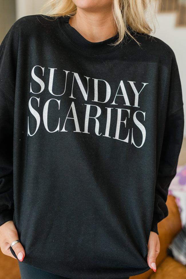 Sunday Scaries Black Oversized Graphic Sweatshirt Product Image