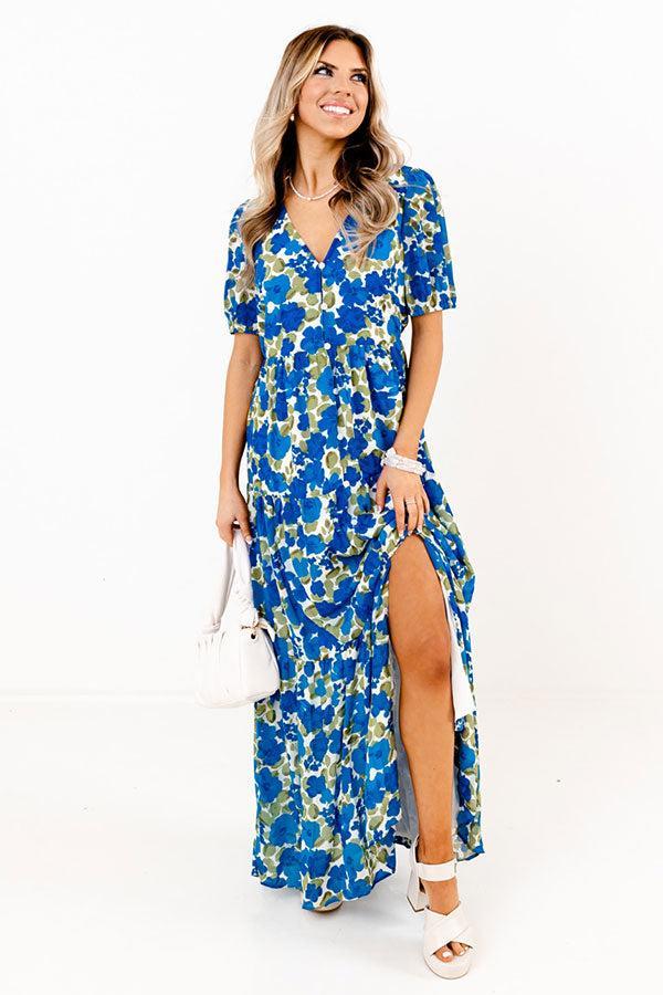 Only Sunshine Floral Maxi in Royal Blue Product Image