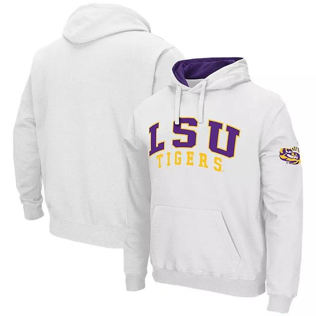 Mens Colosseum White LSU Tigers Double Arch Pullover Hoodie Product Image