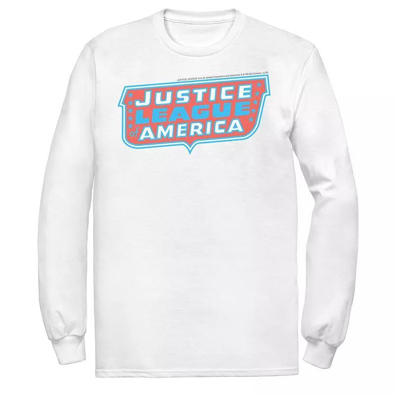 Mens DC Comics Justice League of America Text Poster Logo Tee Product Image