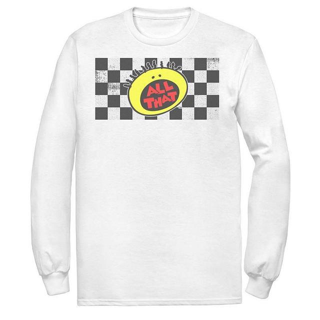 Mens Nickelodeon All That Checkered Logo Panel Long Sleeve Graphic Tee Product Image