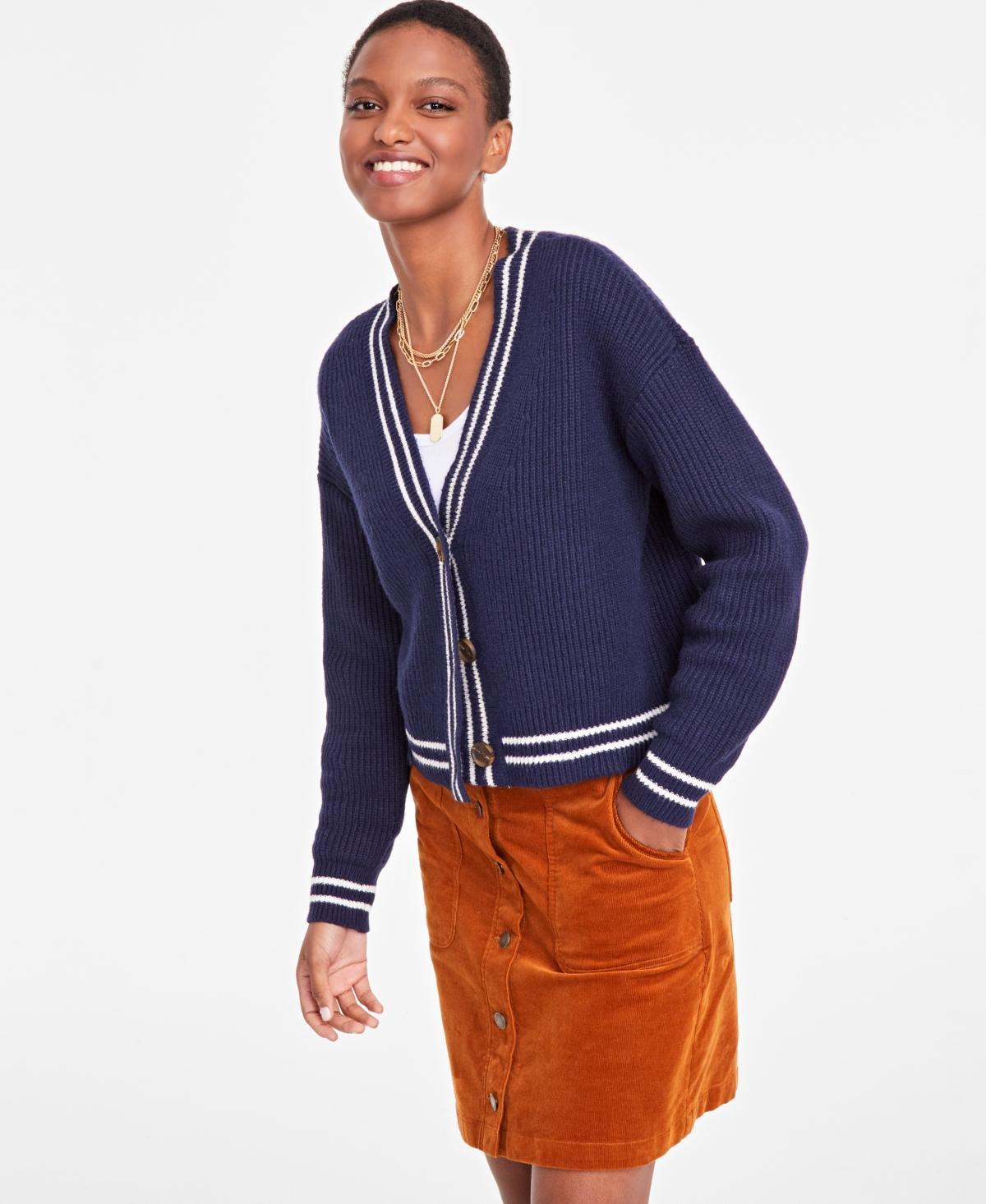 On 34th Womens V-Neck Tipped Cardigan, Created for Macys Product Image