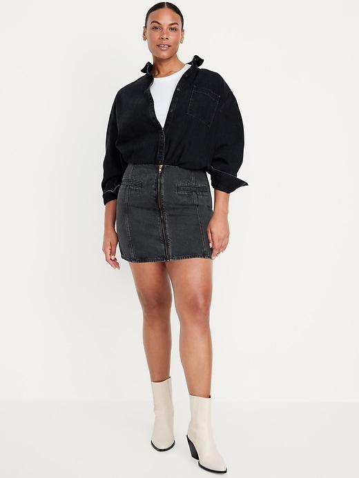 Mid-Rise OG Jean Mini Skirt Product Image