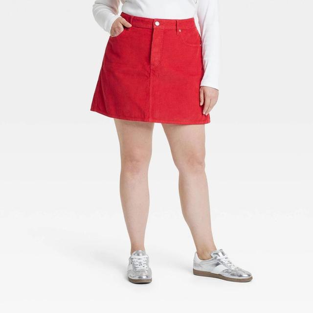 Womens Corduroy Mini Skirt - Universal Thread Red 28 Product Image