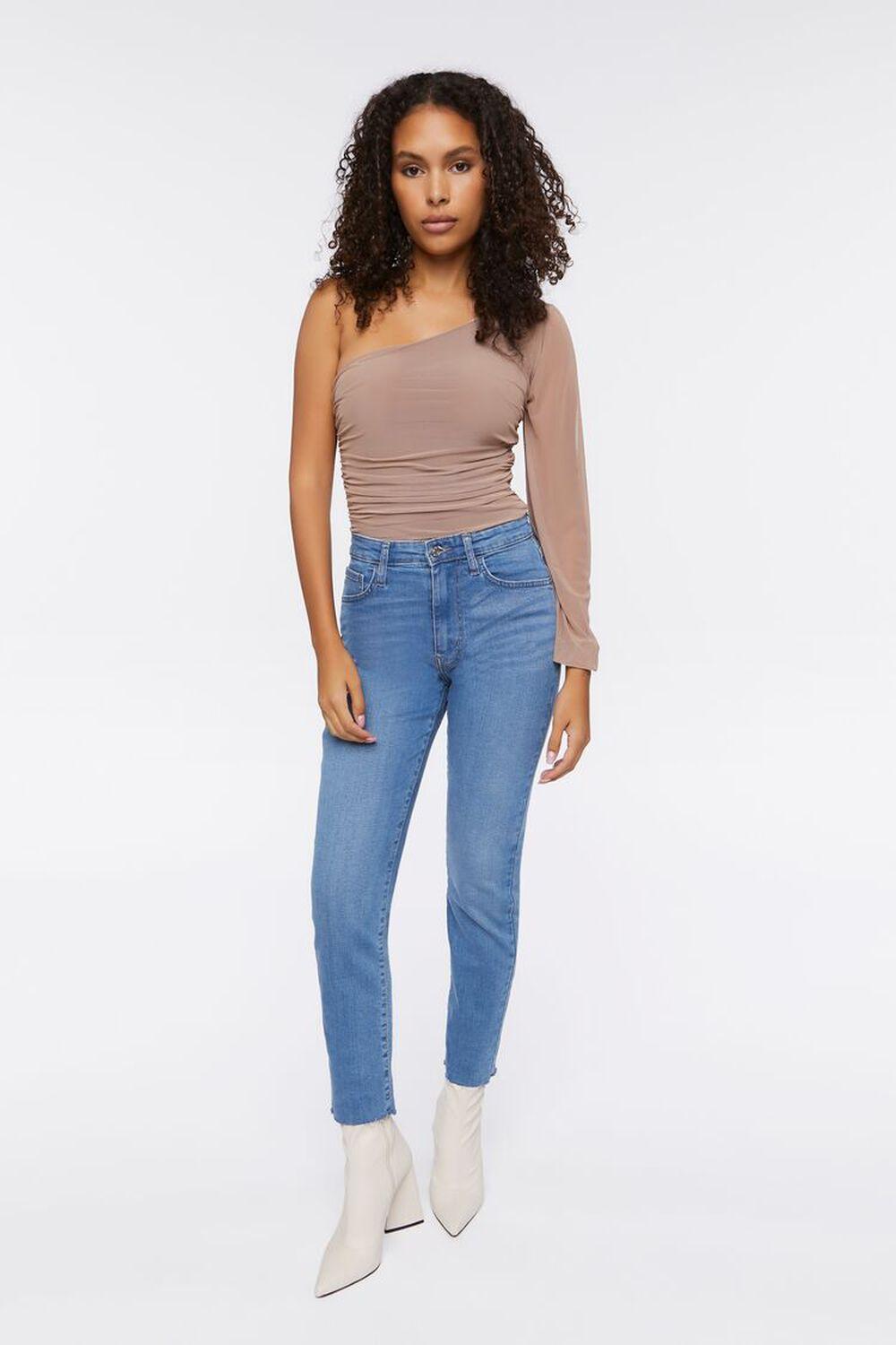 One-Shoulder Mesh Bodysuit | Forever 21 Product Image