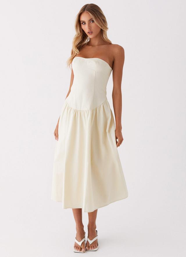 Rosebud Bustier Midi Dress - Ivory Product Image