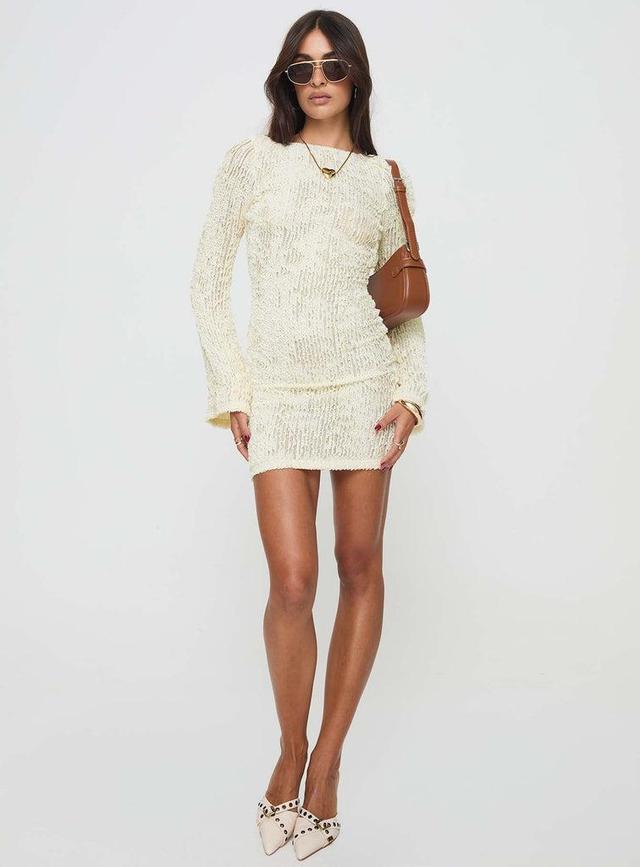 Coolibah Long Sleeve Mini Dress Cream Product Image