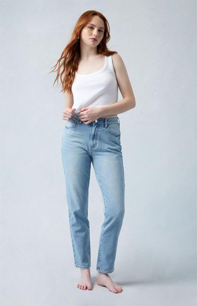 Women's Light Blue Mom Jeans Product Image