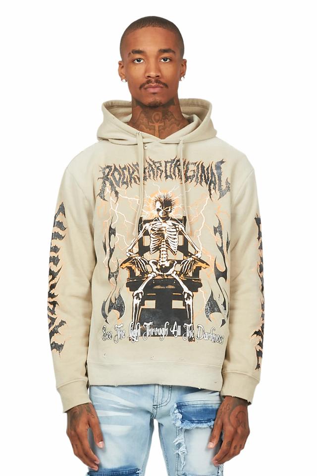 Deathrow Beige Graphic Hoodie Male Product Image