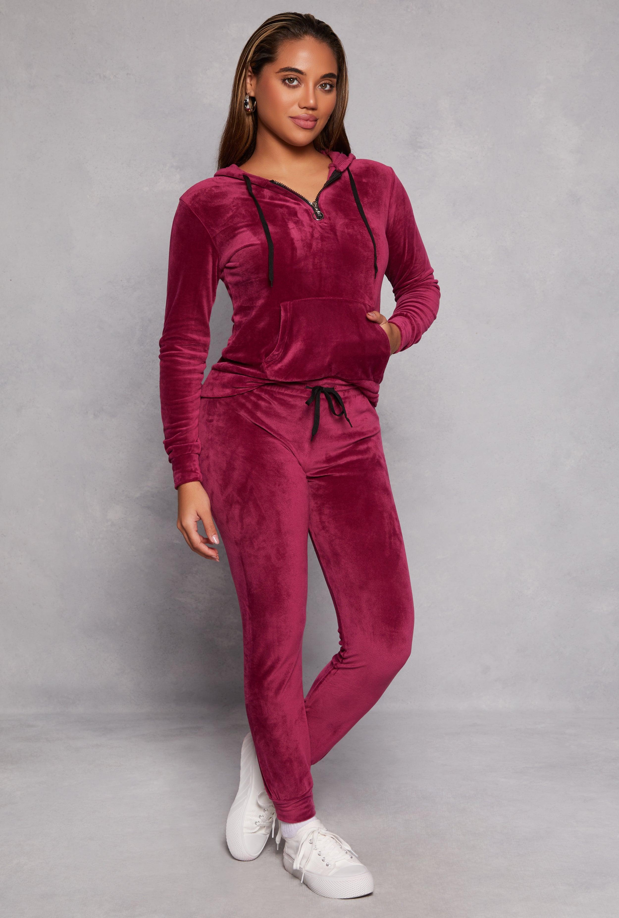 Womens Velour High Waist Joggers Product Image