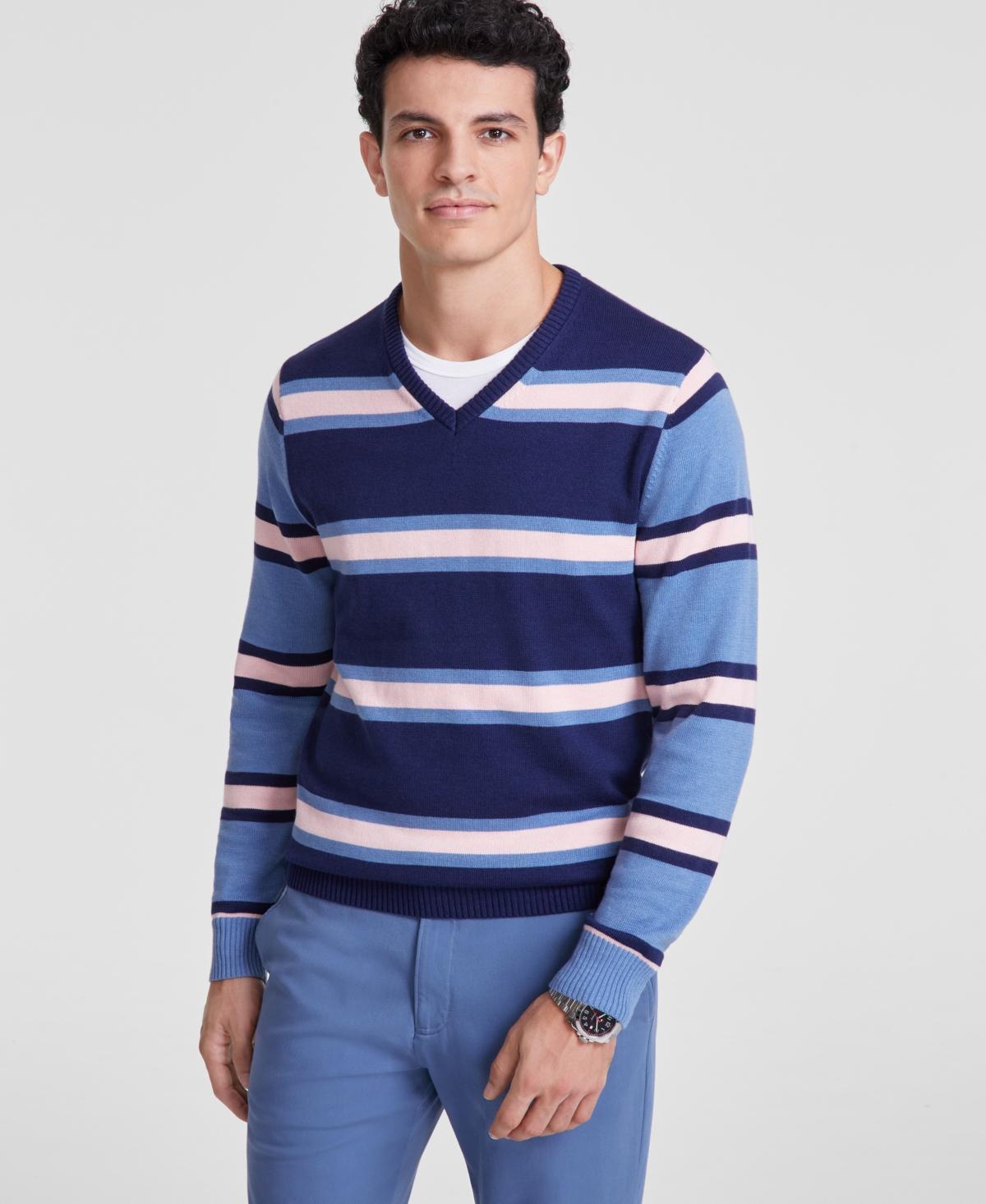 Club Room Mens Mixed Stripe V-Neck Sweater, Created for Macys Product Image