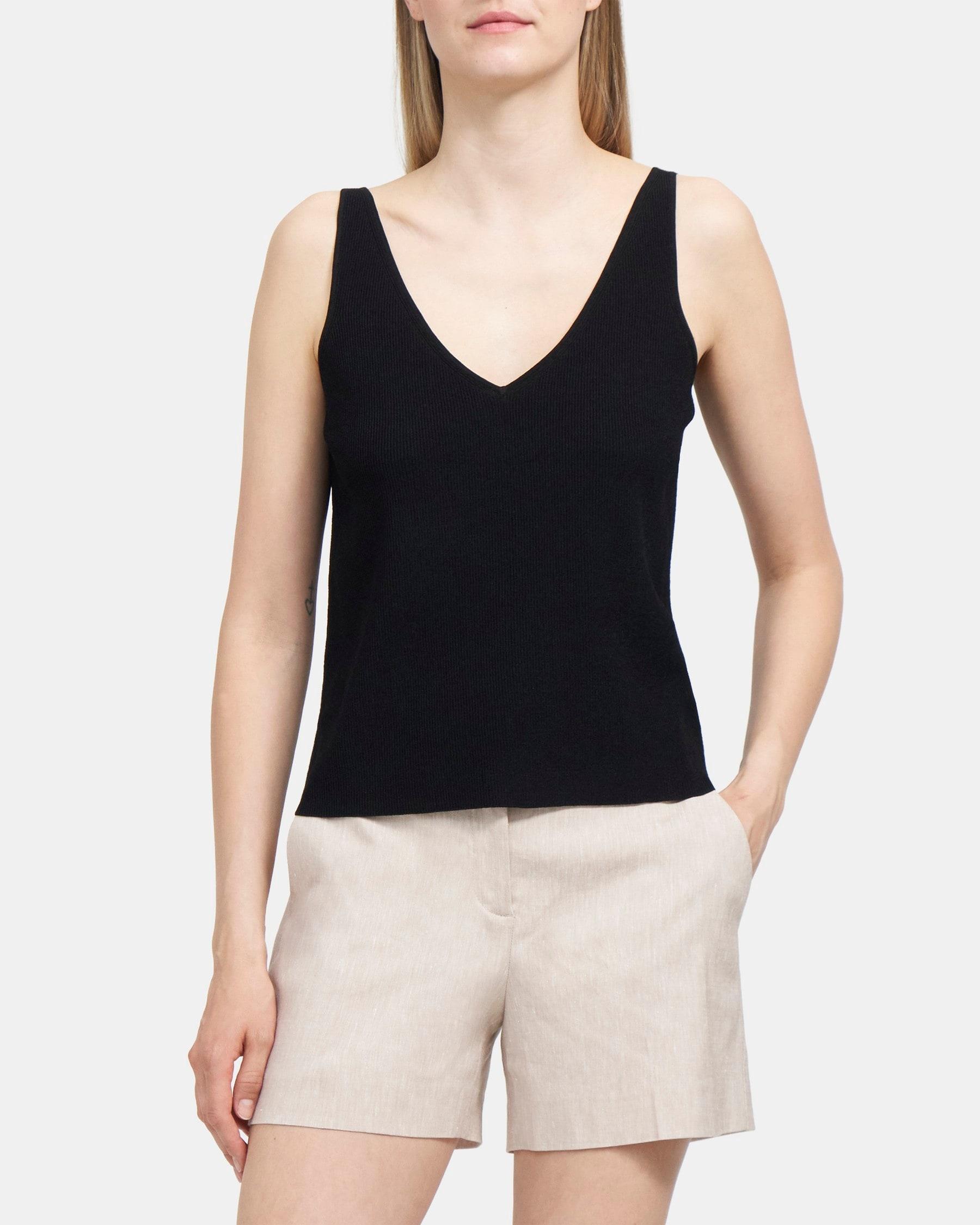 Double V Tank in Crepe Knit Product Image