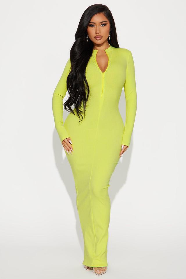 Rina Snatched Maxi Dress - Citron Product Image