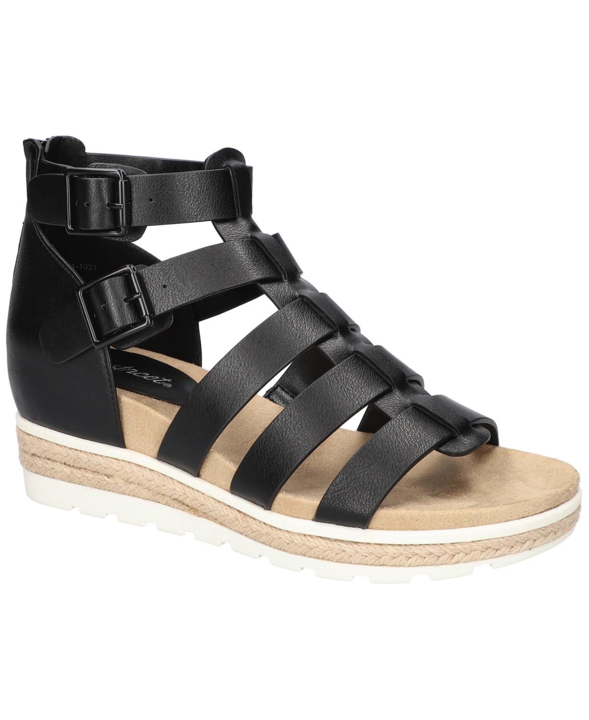 Easy Street Womens Simone Zip Wedge Sandals Product Image