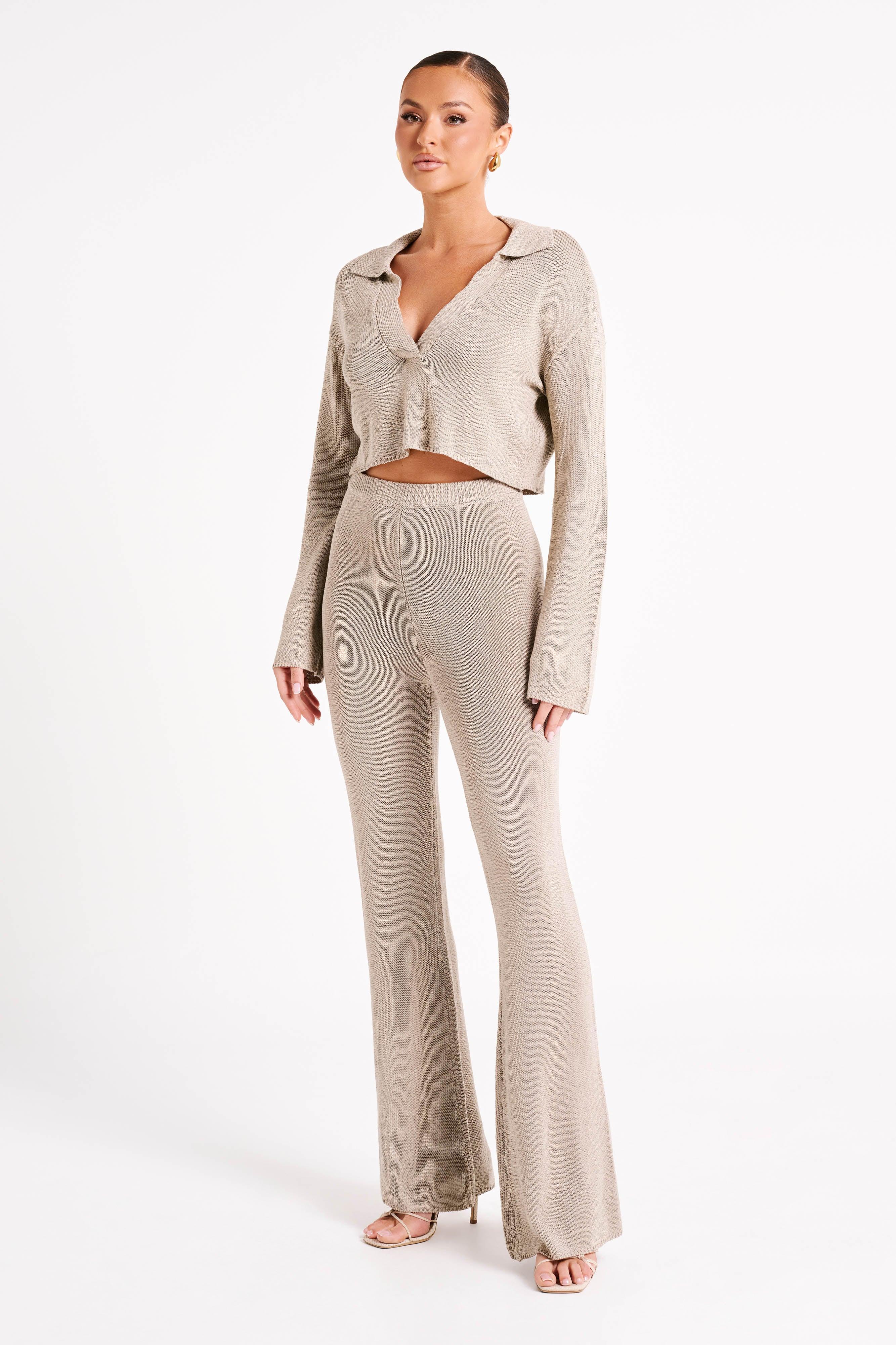 Carlota Knit Pants - Taupe Product Image