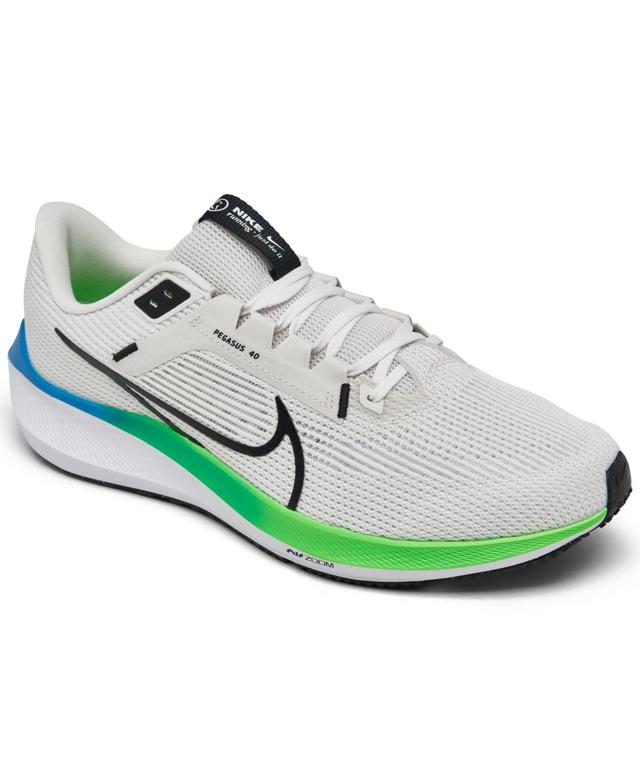 Nike Mens Nike Air Zoom Pegasus 40 - Mens Running Shoes White/Black/Gray Product Image